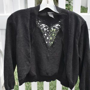 Women's Short Cardigan with lace on back